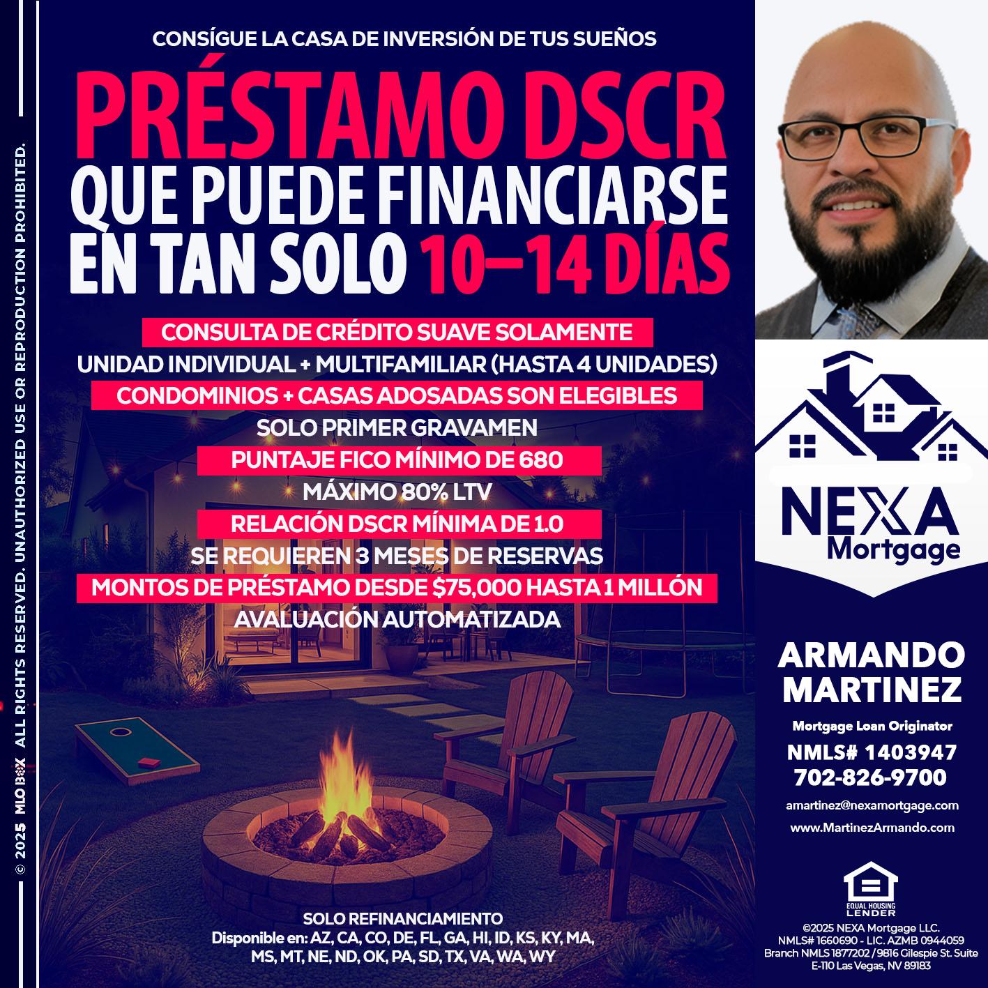 PRESTAMOS DSCR - Armando Martinez -Mortgage Loan Originator