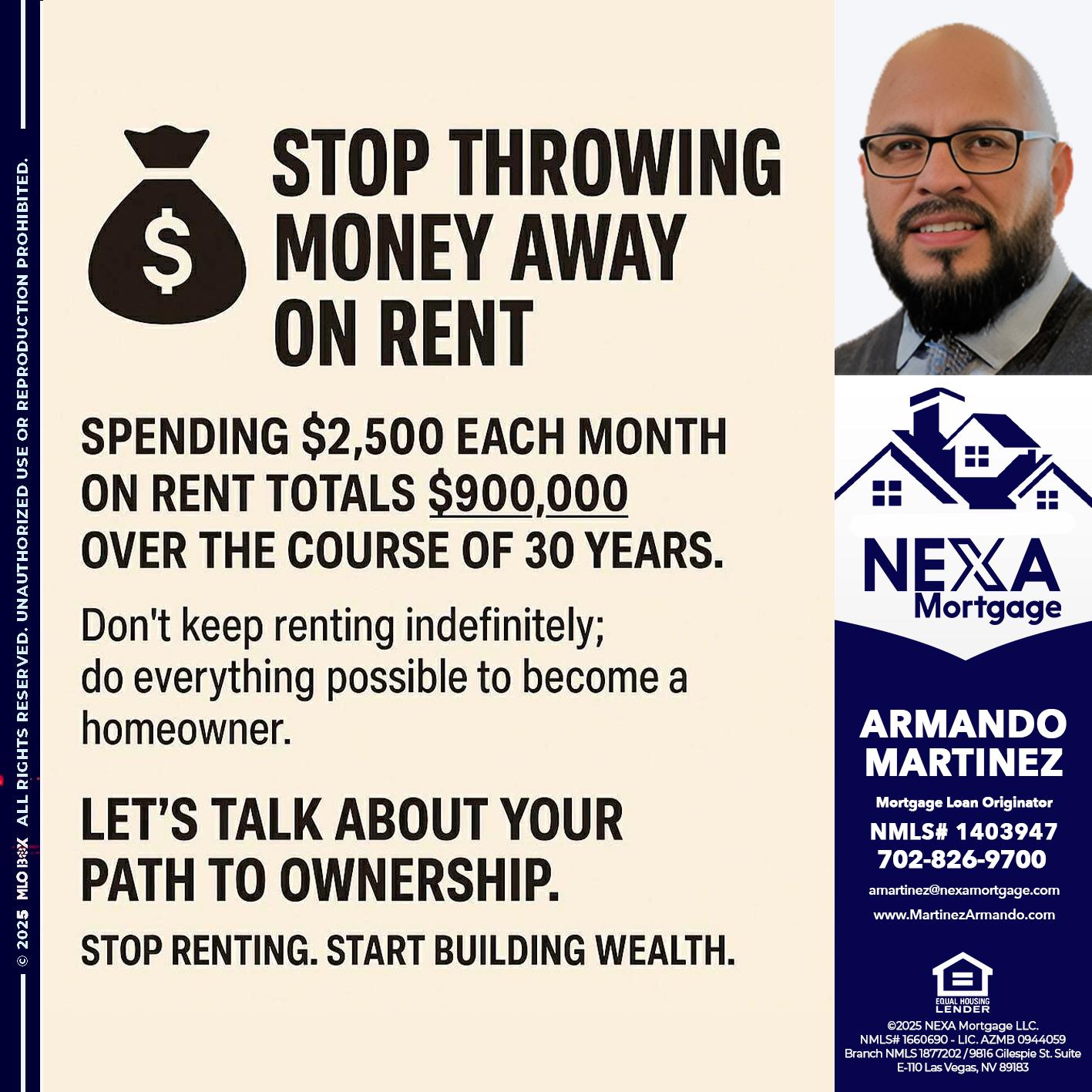 STOP THROWING - Armando Martinez -Mortgage Loan Originator