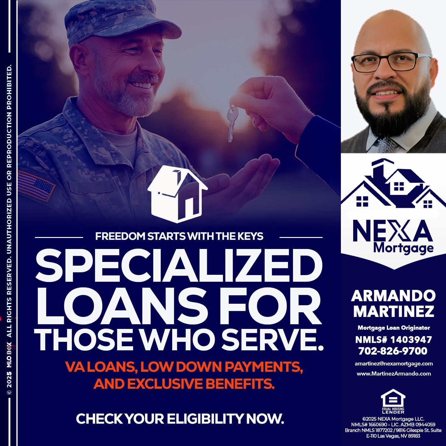 SPECIALIZED LOANS - Armando Martinez -Mortgage Loan Originator