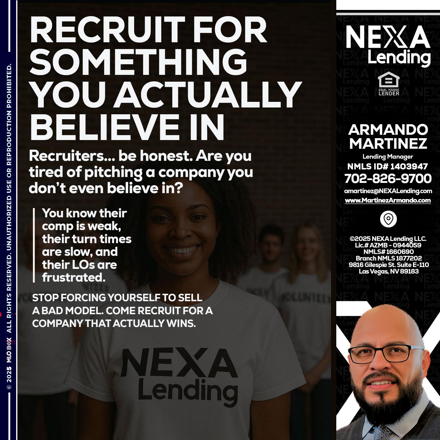 RECRUITING - Armando Martinez -Mortgage Loan Originator