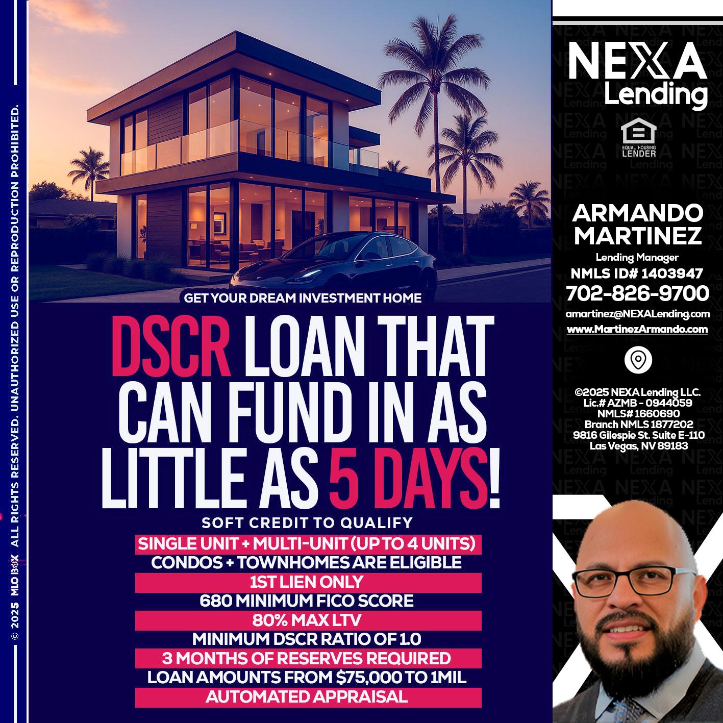 DSCR - Armando Martinez -Mortgage Loan Originator