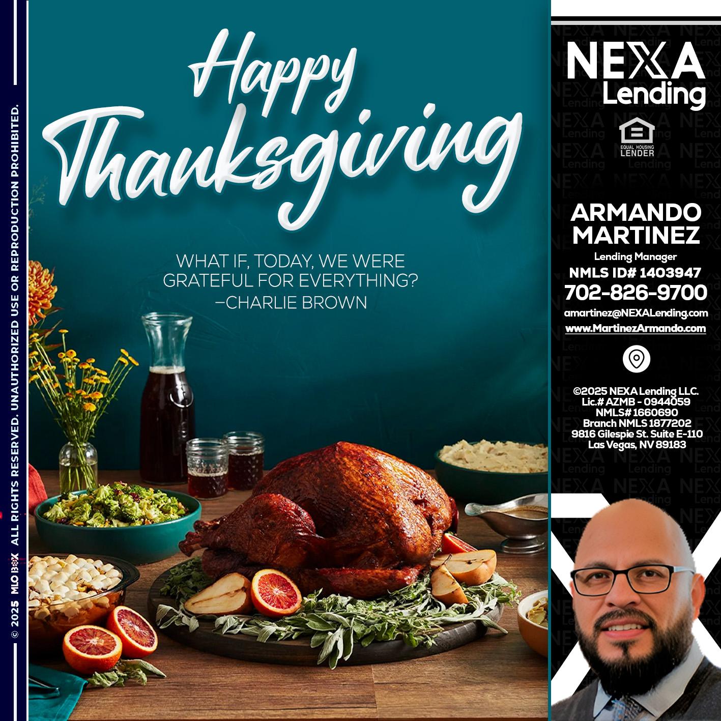 happy Thanksgiving - Armando Martinez -Mortgage Loan Originator