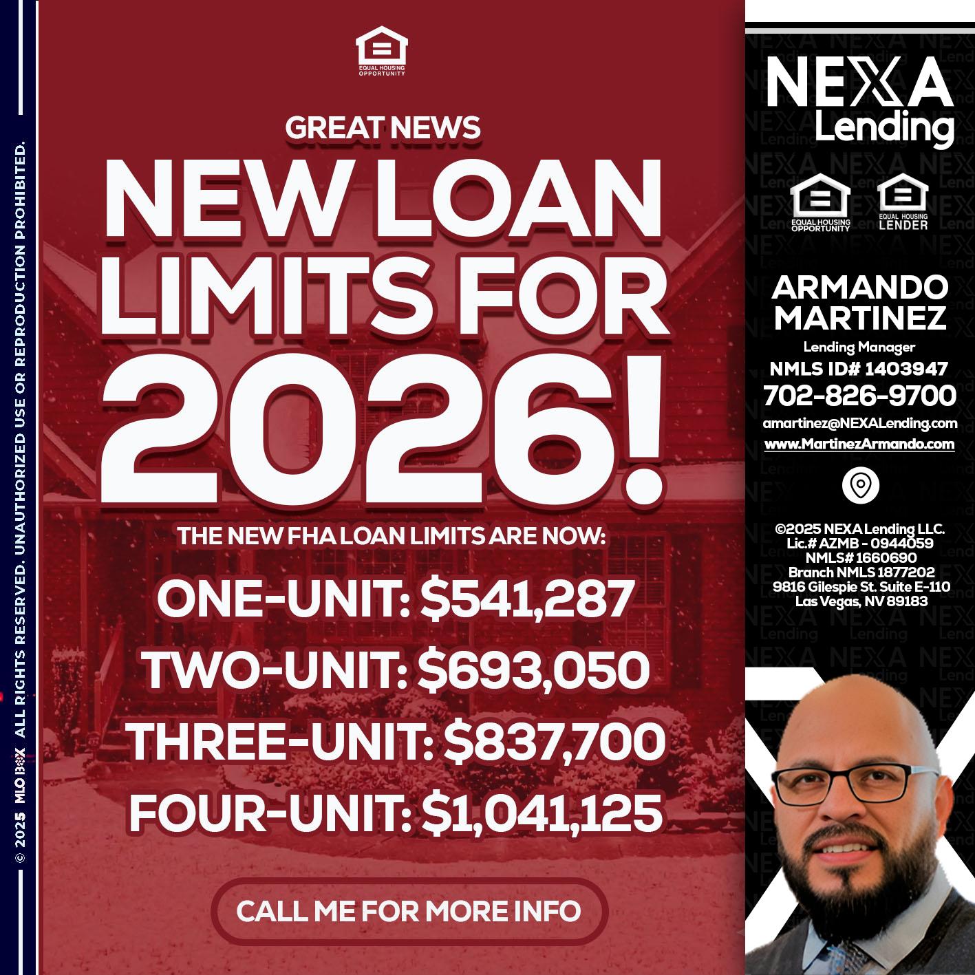 loan limits - Armando Martinez -Mortgage Loan Originator