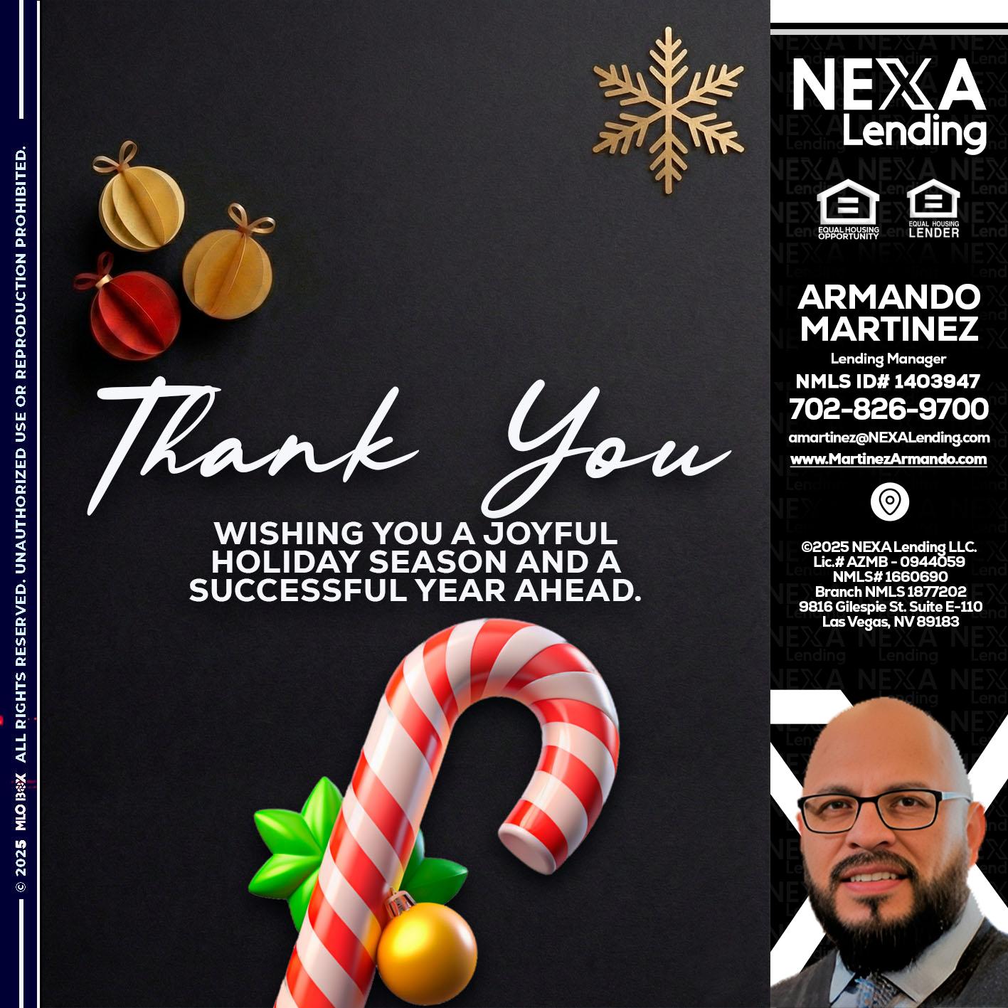 THANK YOU - Armando Martinez -Mortgage Loan Originator