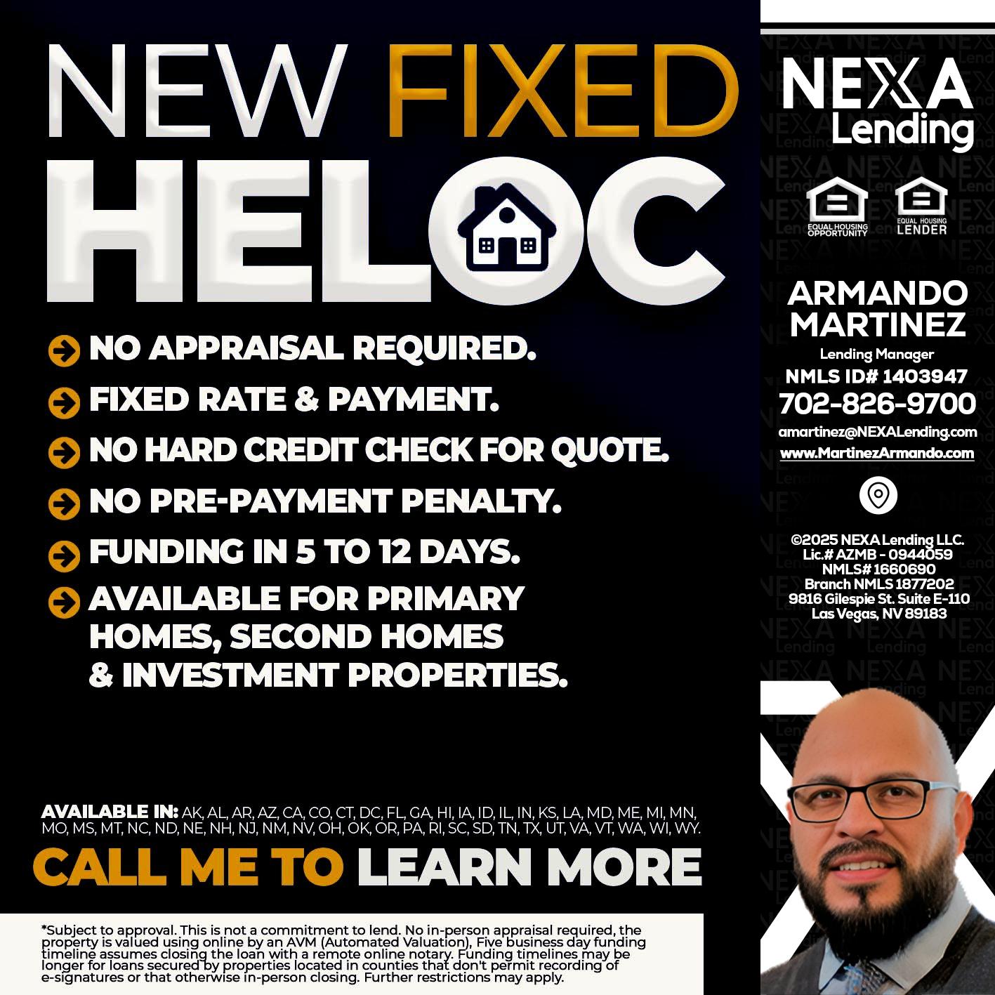 HELOC - Armando Martinez -Mortgage Loan Originator