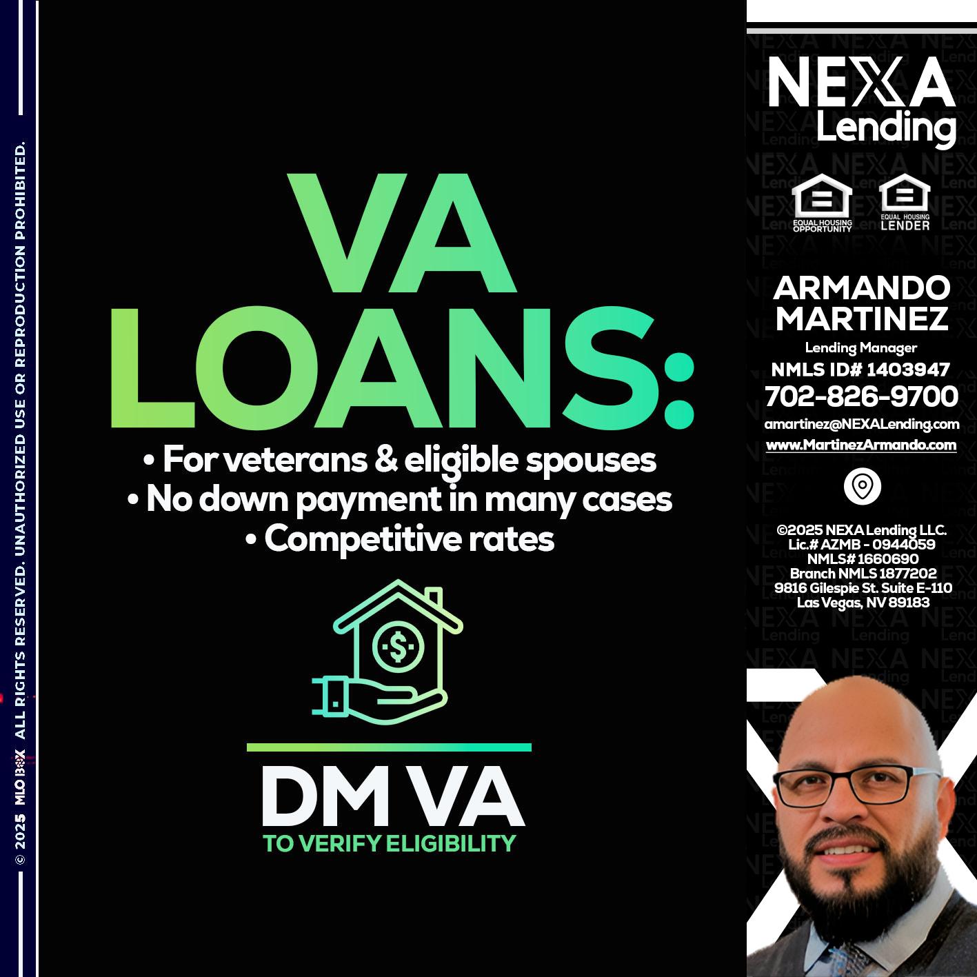 VA LOANS - Armando Martinez -Mortgage Loan Originator
