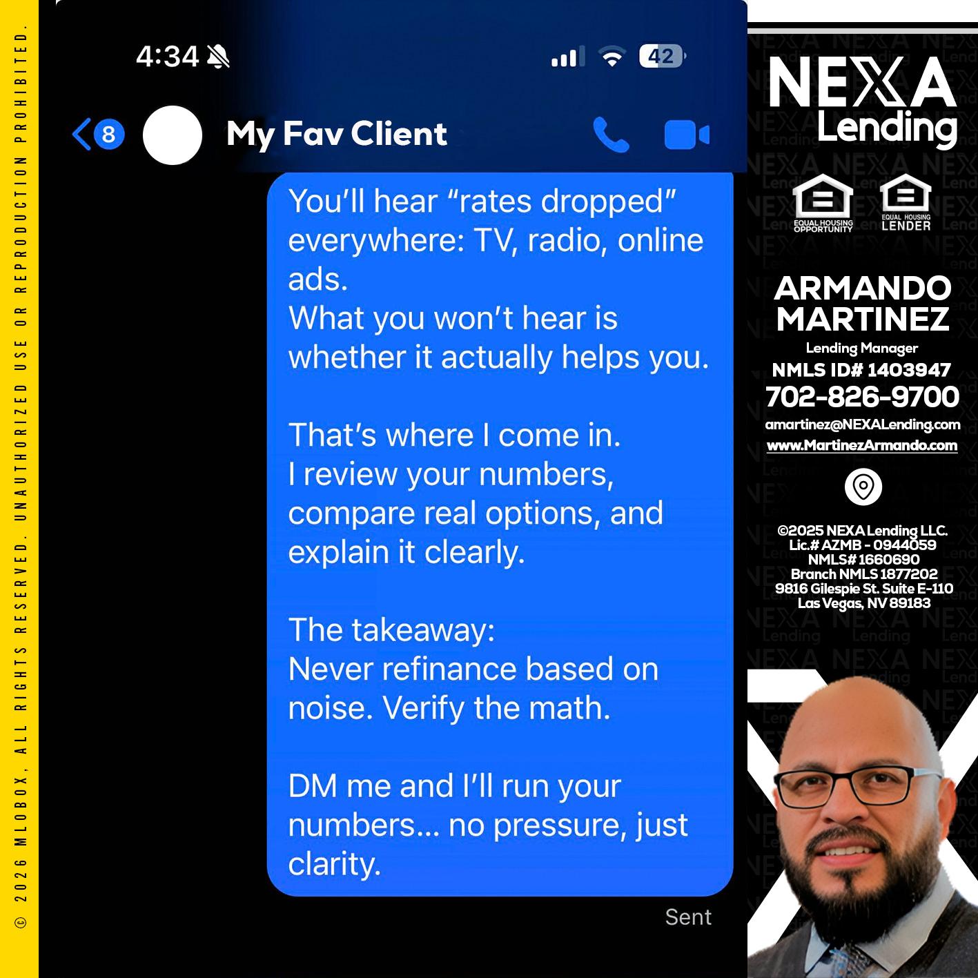 MY FAV CLIENT - Armando Martinez -Mortgage Loan Originator