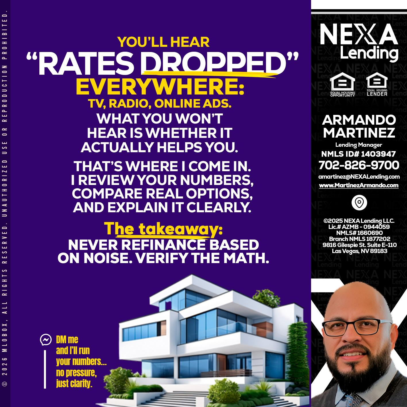RATES DOPPED - Armando Martinez -Mortgage Loan Originator