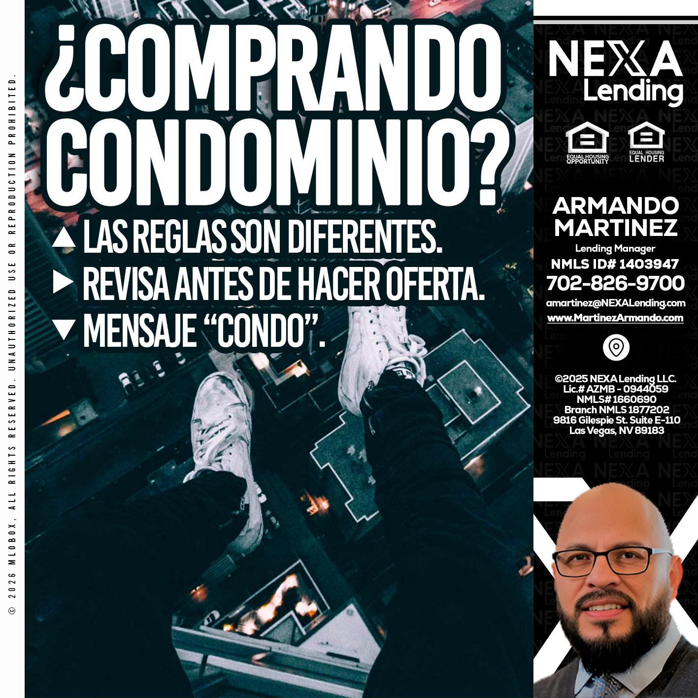 COMPRANDO CONDOMINIO? - Armando Martinez -Mortgage Loan Originator