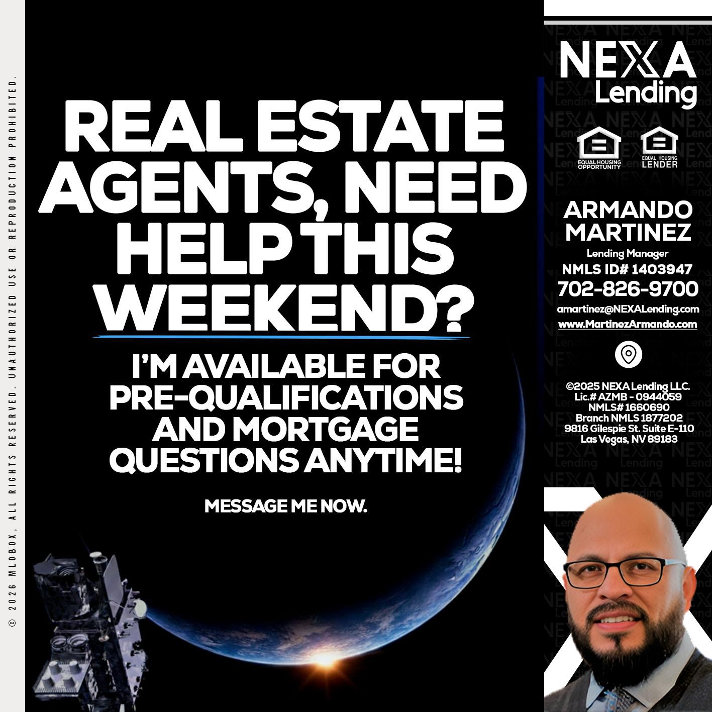 REAL ESTATE AGENTS - Armando Martinez -Mortgage Loan Originator