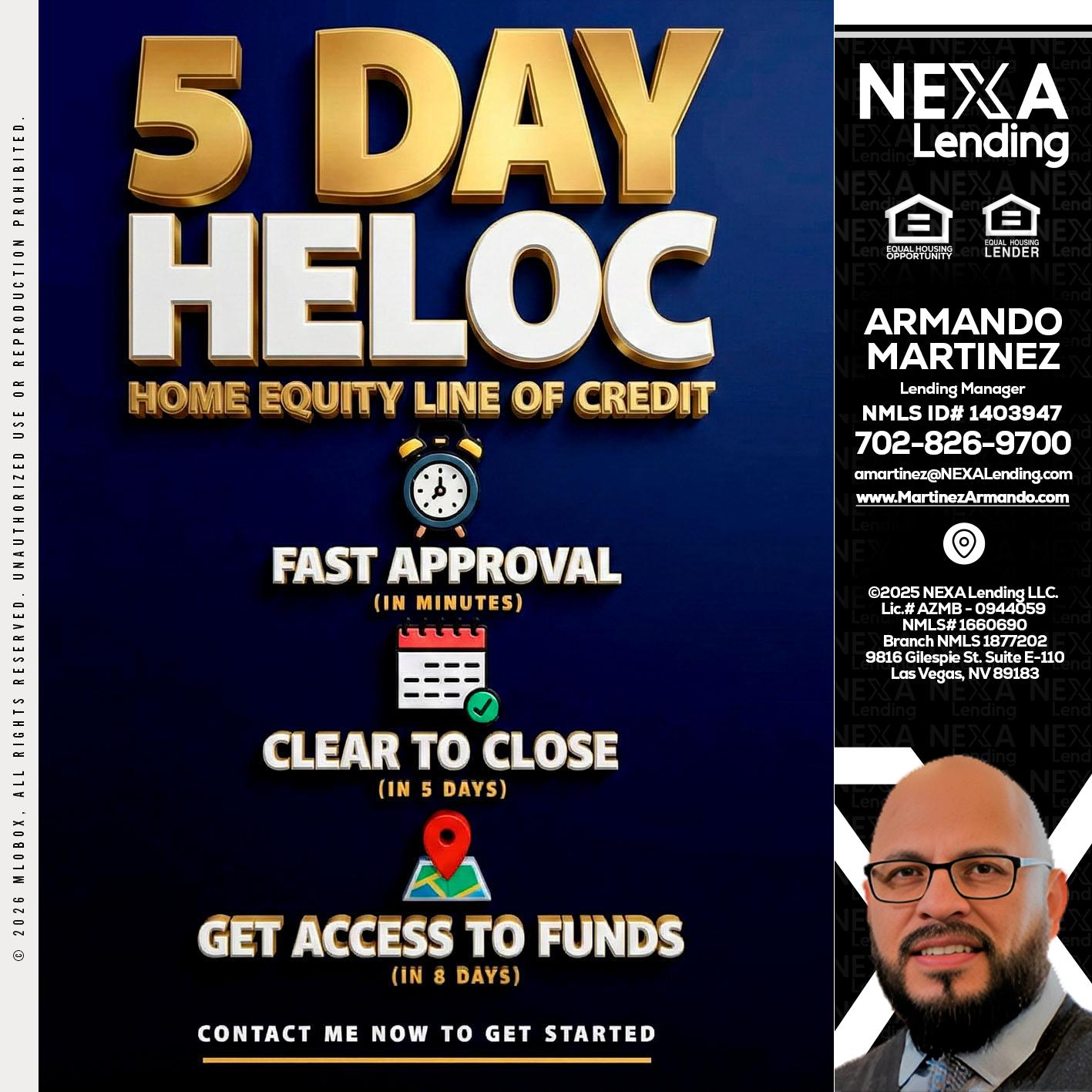 5 day hello - Armando Martinez -Mortgage Loan Originator