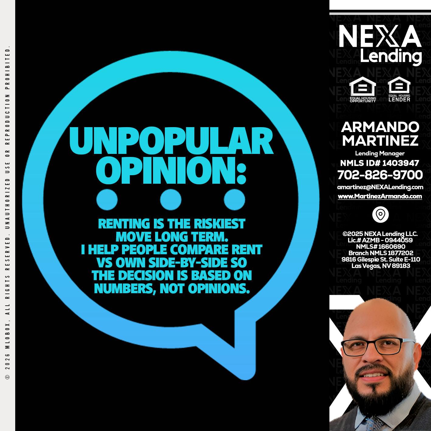 unpopular opinion - Armando Martinez -Mortgage Loan Originator