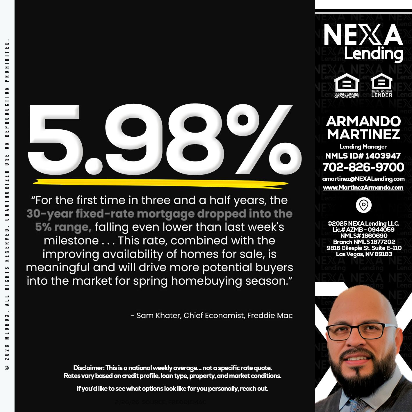 5.98% - Armando Martinez -Mortgage Loan Originator