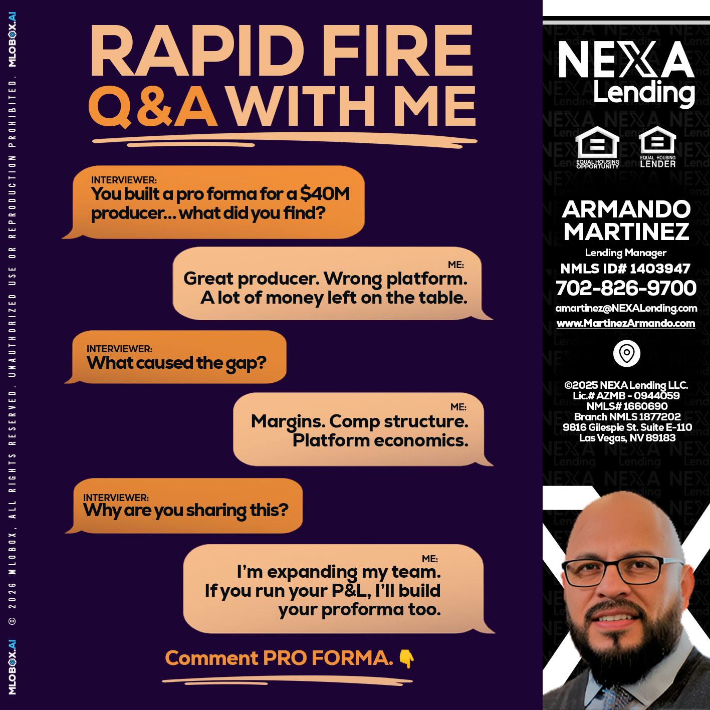 RAPID FIRE - Armando Martinez -Mortgage Loan Originator