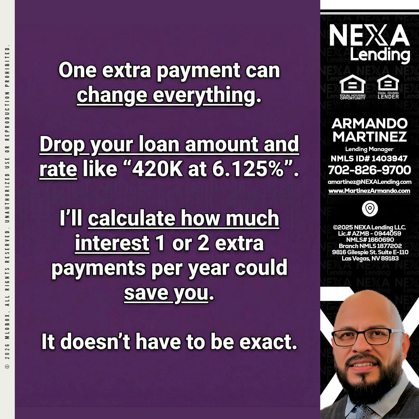 ONE EXTRA - Armando Martinez -Mortgage Loan Originator