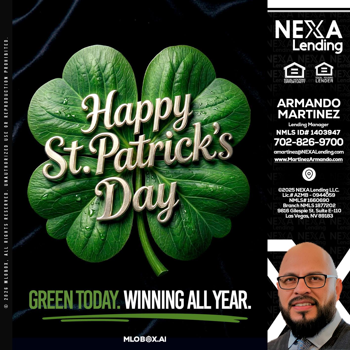 happy st. Patricks day - Armando Martinez -Mortgage Loan Originator