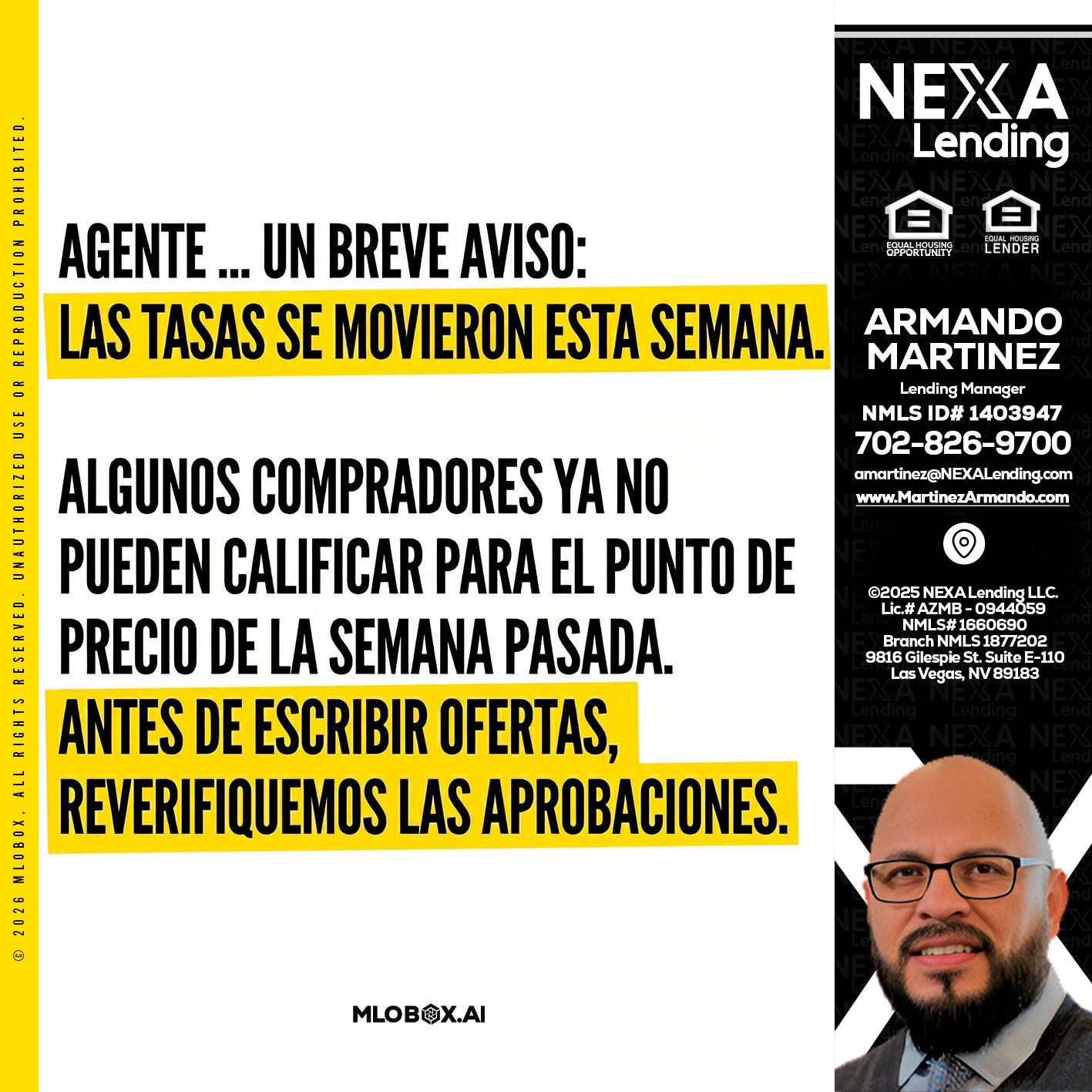 Agente - Armando Martinez -Mortgage Loan Originator