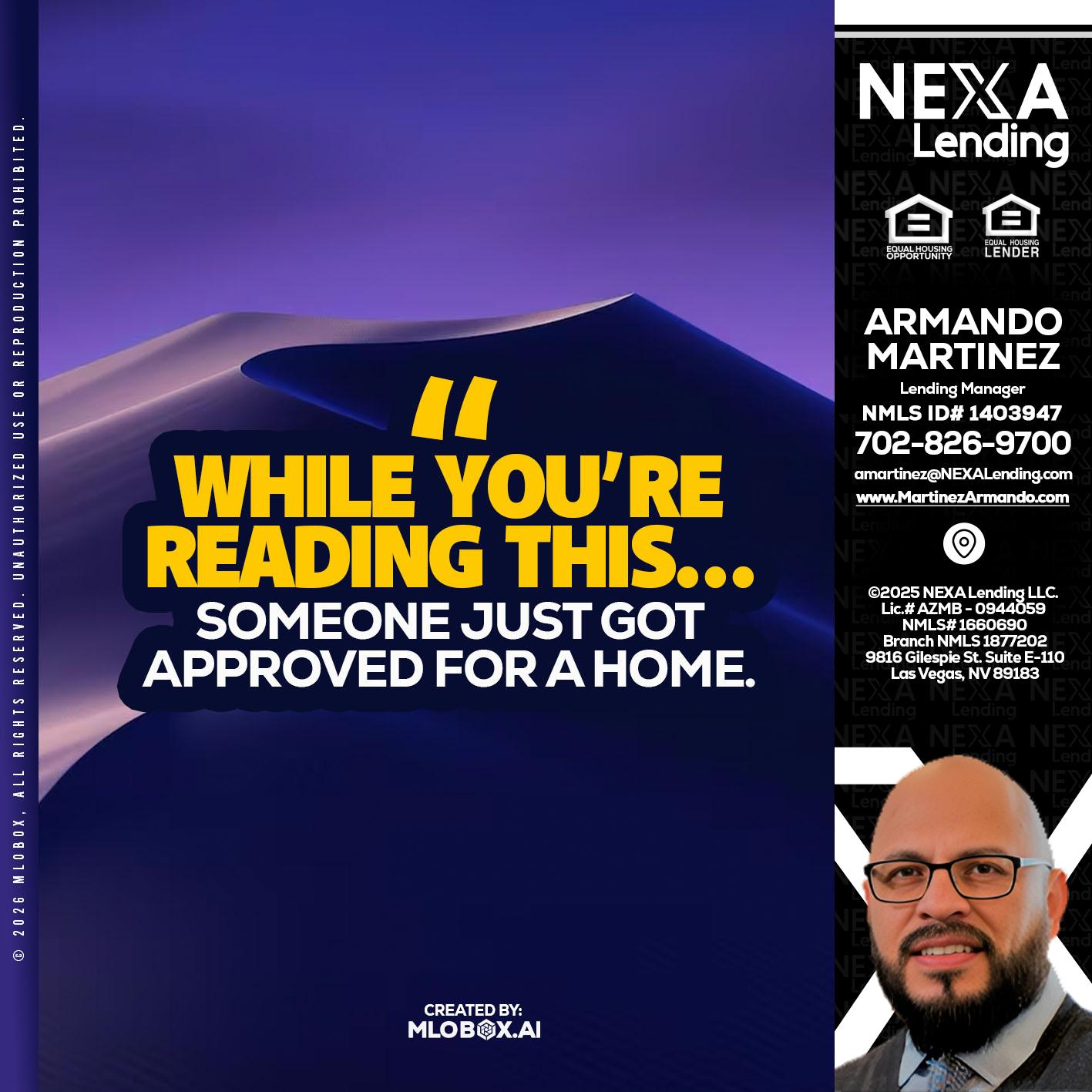 WHILE YOU - Armando Martinez -Mortgage Loan Originator