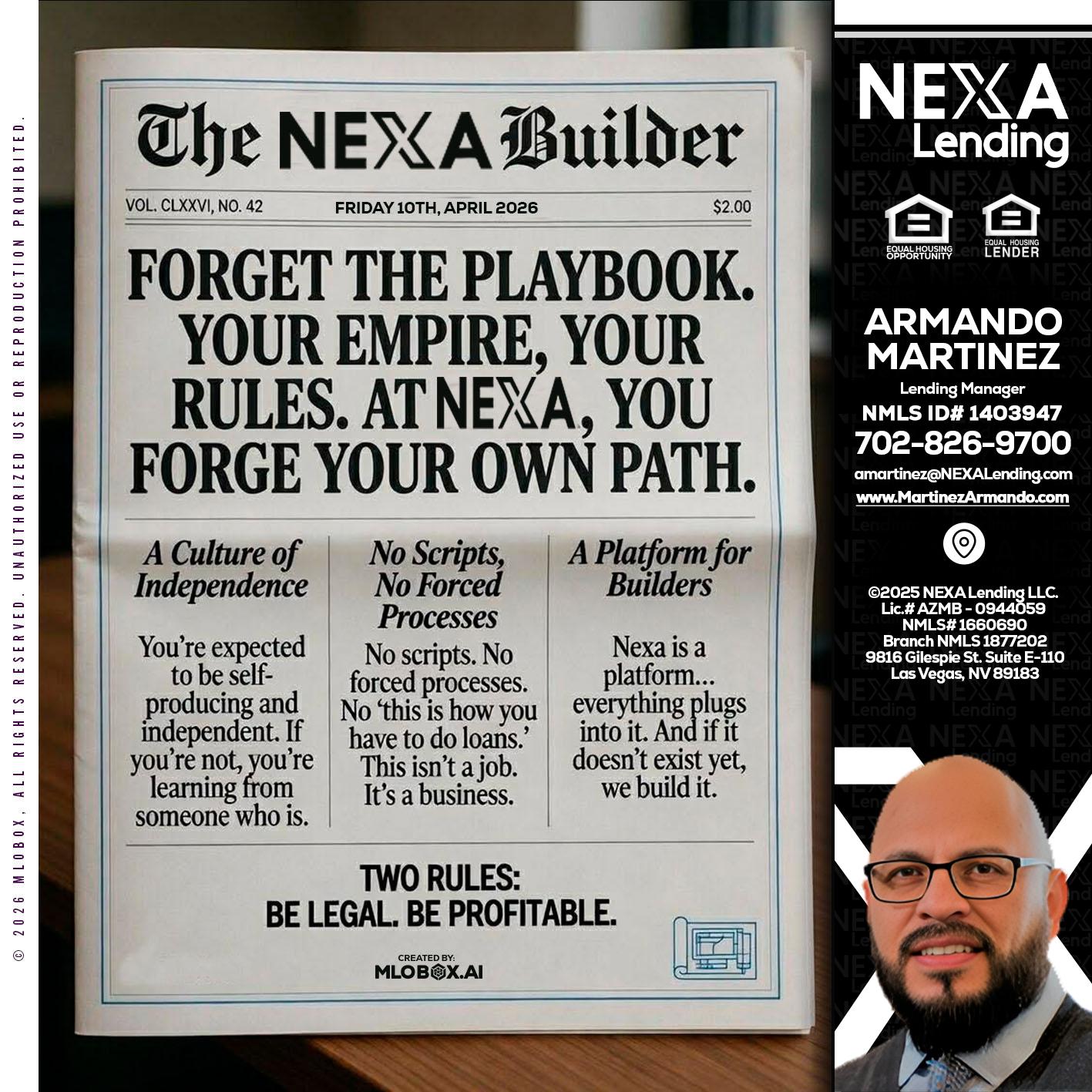 THE NEXA BUILDER - Armando Martinez -Mortgage Loan Originator