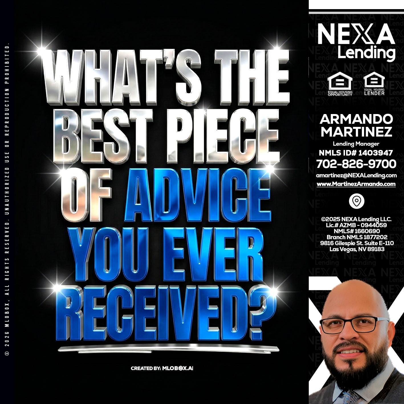 WHATS THE BEST - Armando Martinez -Mortgage Loan Originator